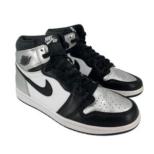 Nike Air Jordan 1 Retro High OG Shoes Womens Size 11 Silver Toe Black CD0461-001